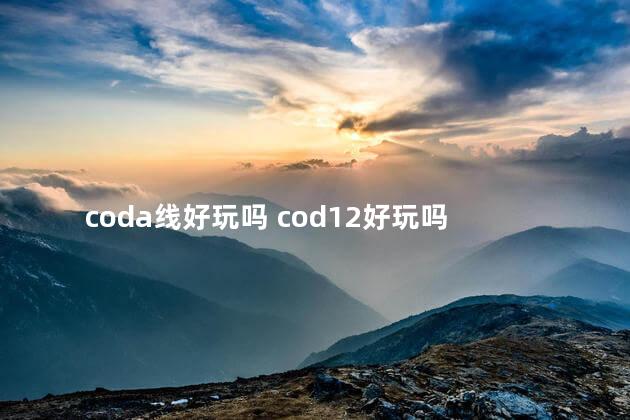 coda线好玩吗 cod12好玩吗